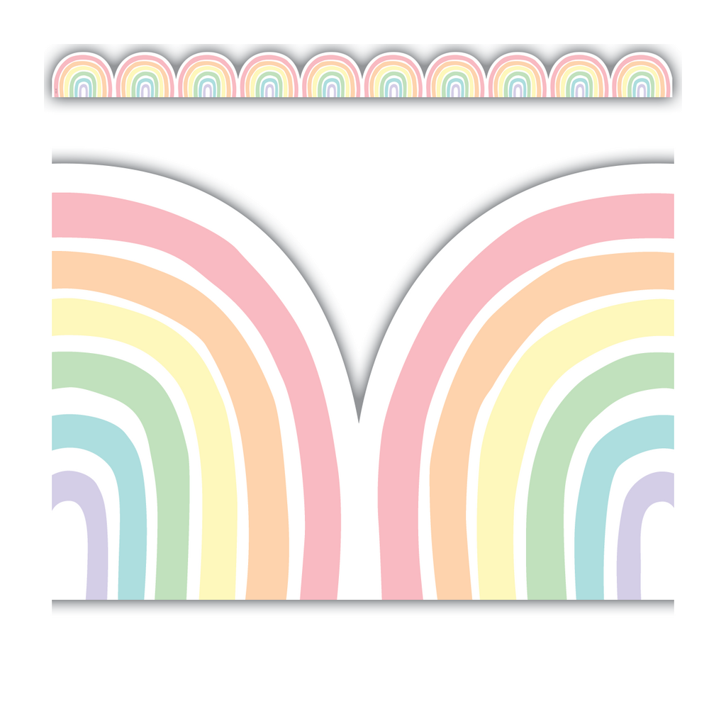 "Pastel Pop" Rainbows Die-Cut Border Trim