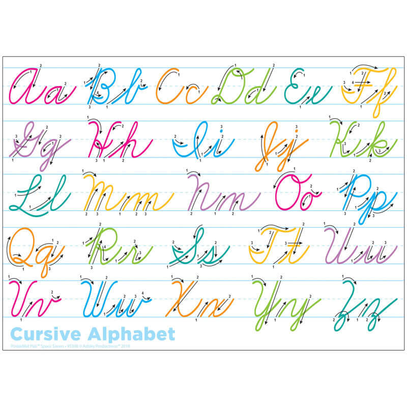 PosterMat Cursive Alphabet 9.5" x 13"