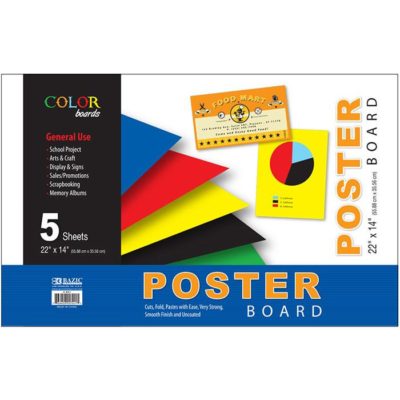 Poster Board Color 22" X 14", 5 Color Pack