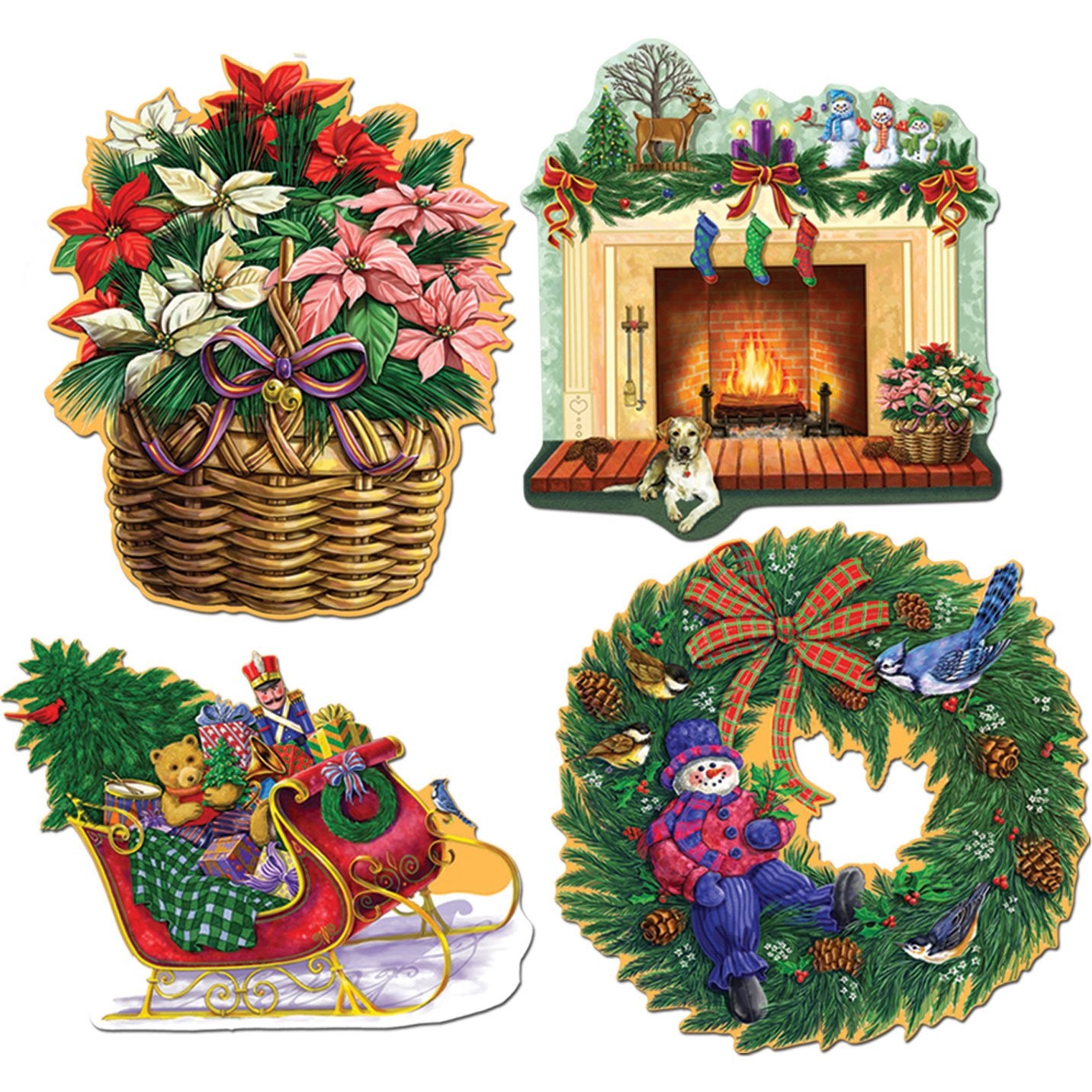 Cutout Christmas Holiday (pk-4)