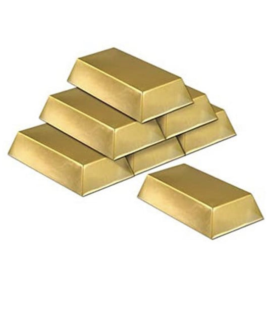 Plastic Gold Bar (pk-6)
