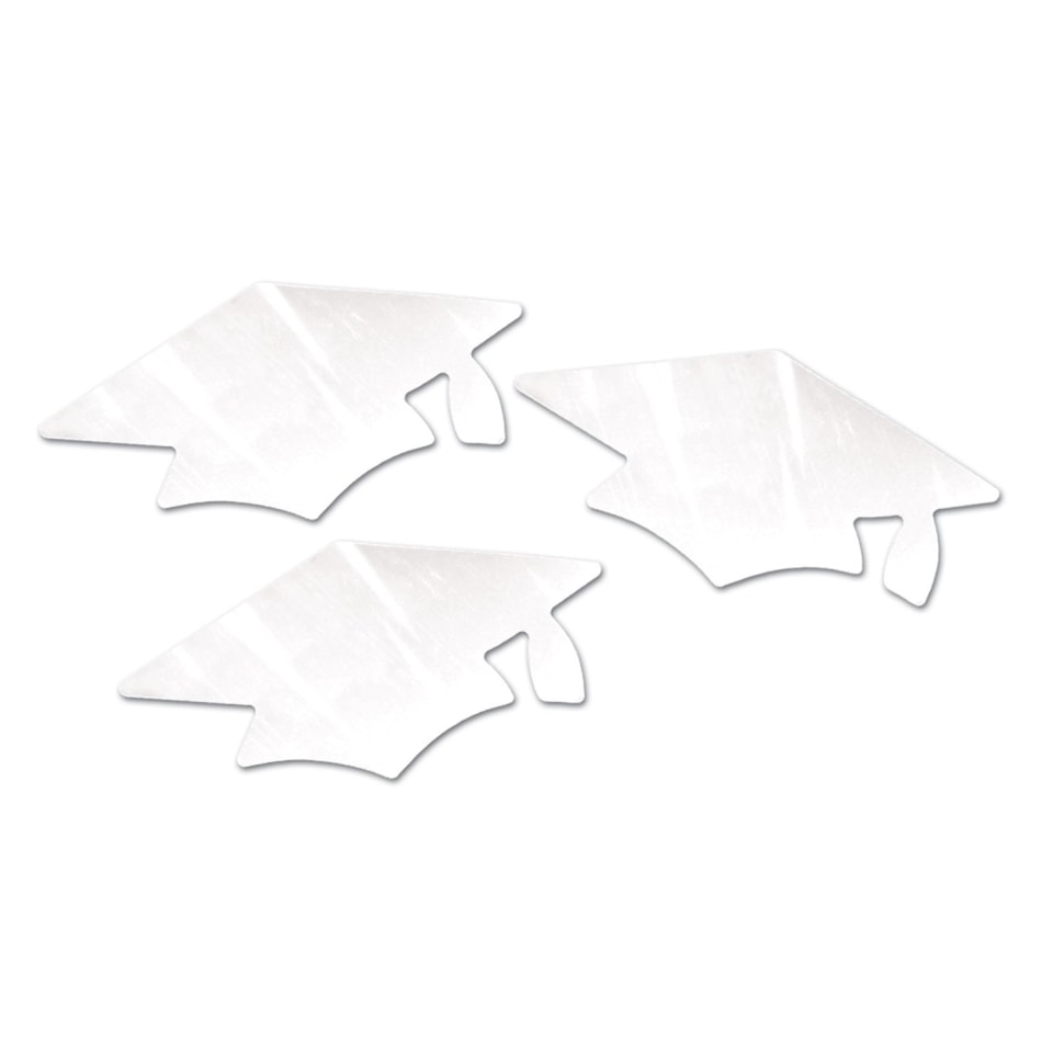 Cut outs- White Grad Caps (3/pack)