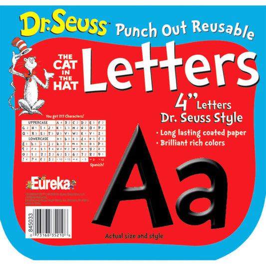 Punch Out Letters 4" Black Dr. Seuss