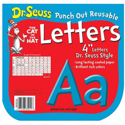 Punch Out Letters 4" Blue Dr. Seuss Style