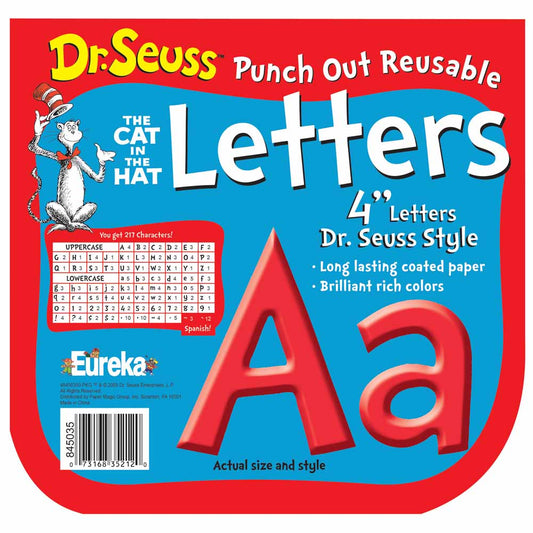 Punch Out Letters 4" RED Dr. Seuss