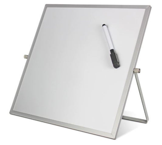 Double Side Dry Erase Board 12"x12" with Flip Easel- Magnetic
