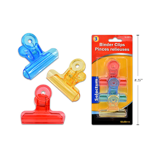 Binder Clips,  Bright Colors, Plastics