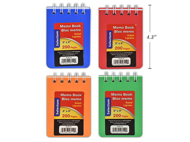 Memo Book 3"x 4" 200 pages (each)