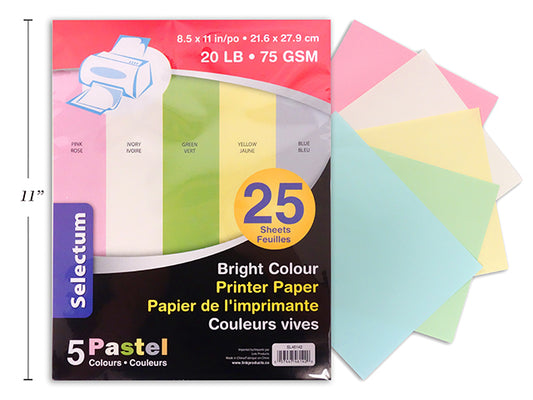 Paper Pastel Colors 8.5x11" (25/pack)