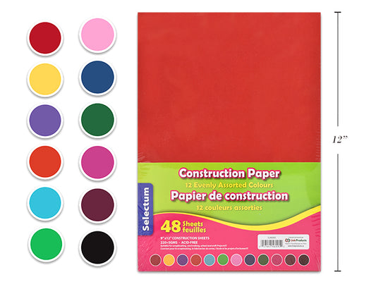 Card Stock/ Construction Paper HEAVY 9x12" (48/pack)