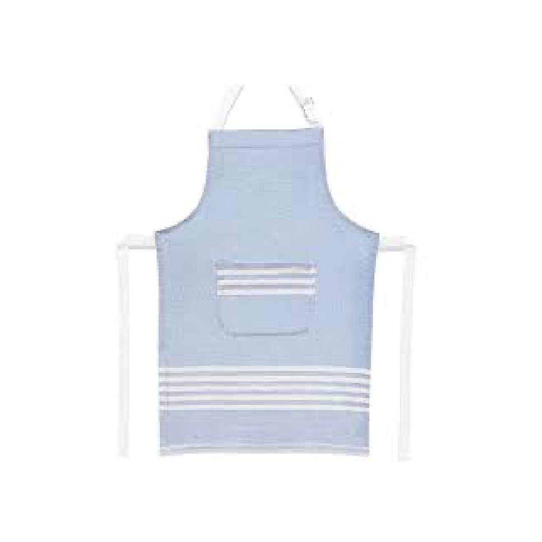 Apron Cotton w/Pocket Light Bue