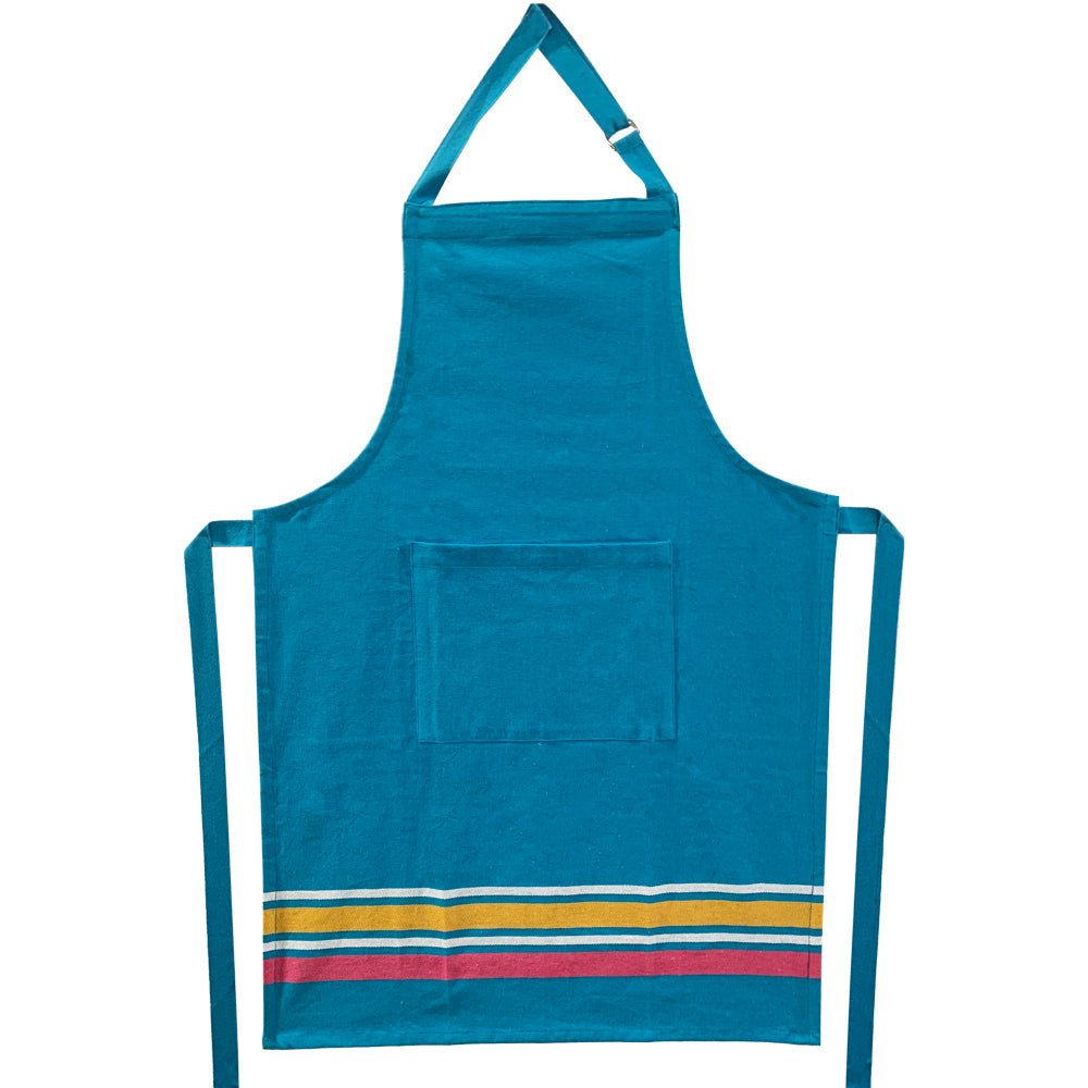 Apron Cotton w/Pocket Blue