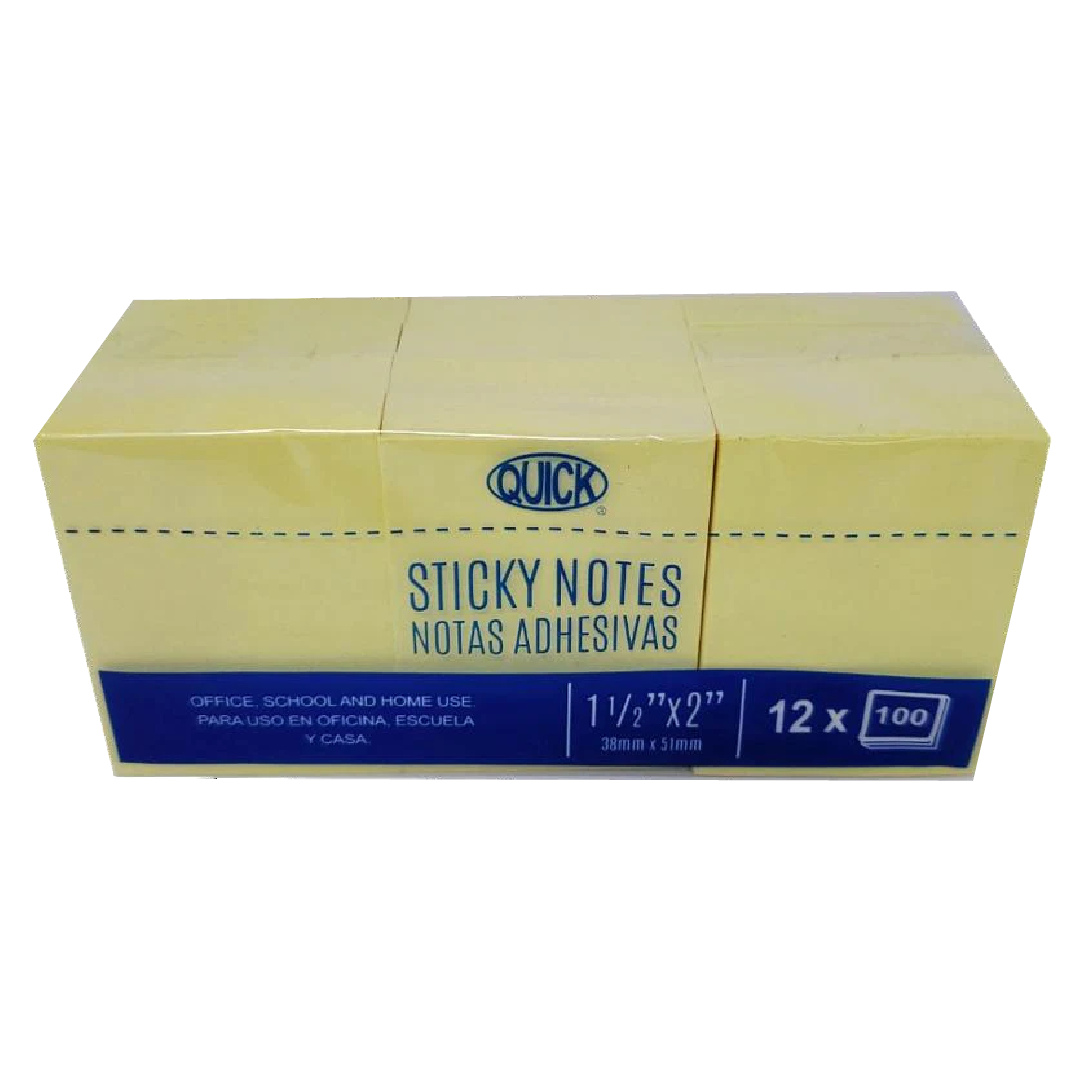 Sticky Notes 1 ½ x 2" Yellow (dz)