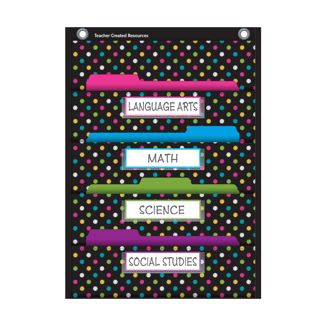 Chalkboard Brights 10 Pocket File Storage Pocket Chart