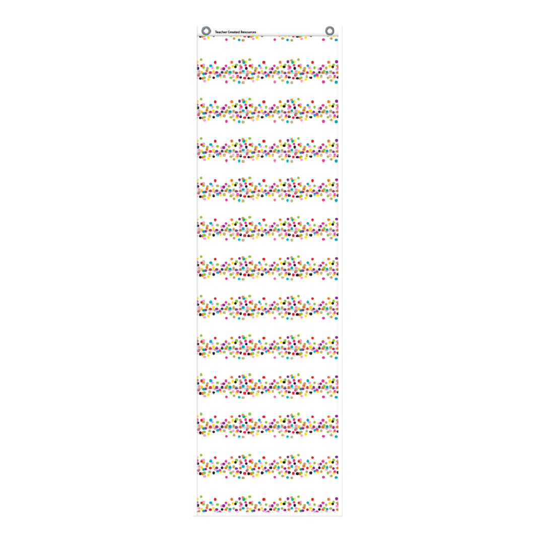 "Confetti" 10 Pocket File Storage Pocket Chart