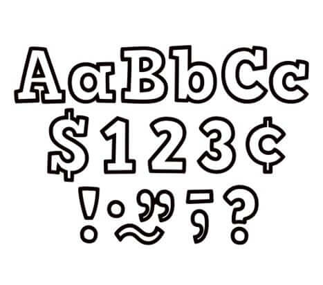 Letters 4" Black & White