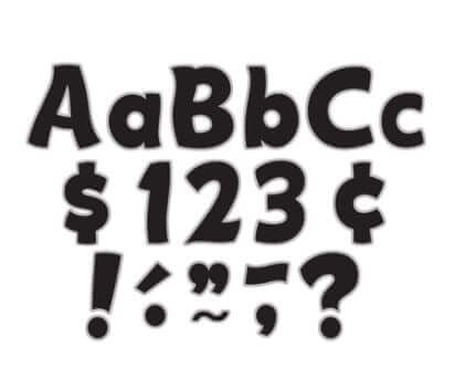 Black & Silver Funtastic 4" Letters Combo Pack