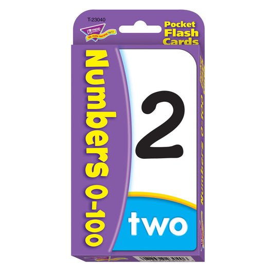Numbers 0-100 Pocket Flash Cards