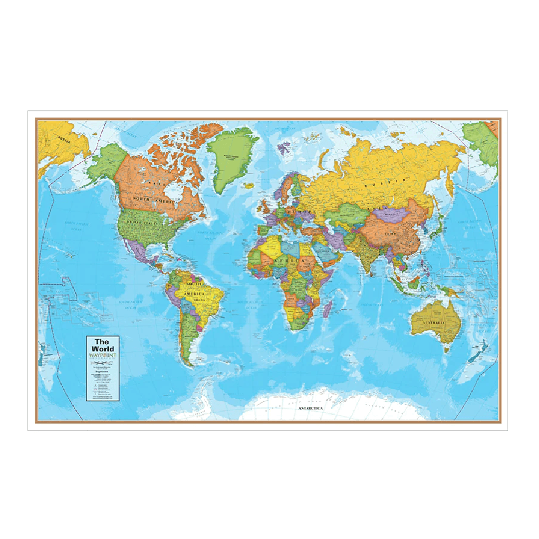 Wall Map World Laminated 24" x 36"