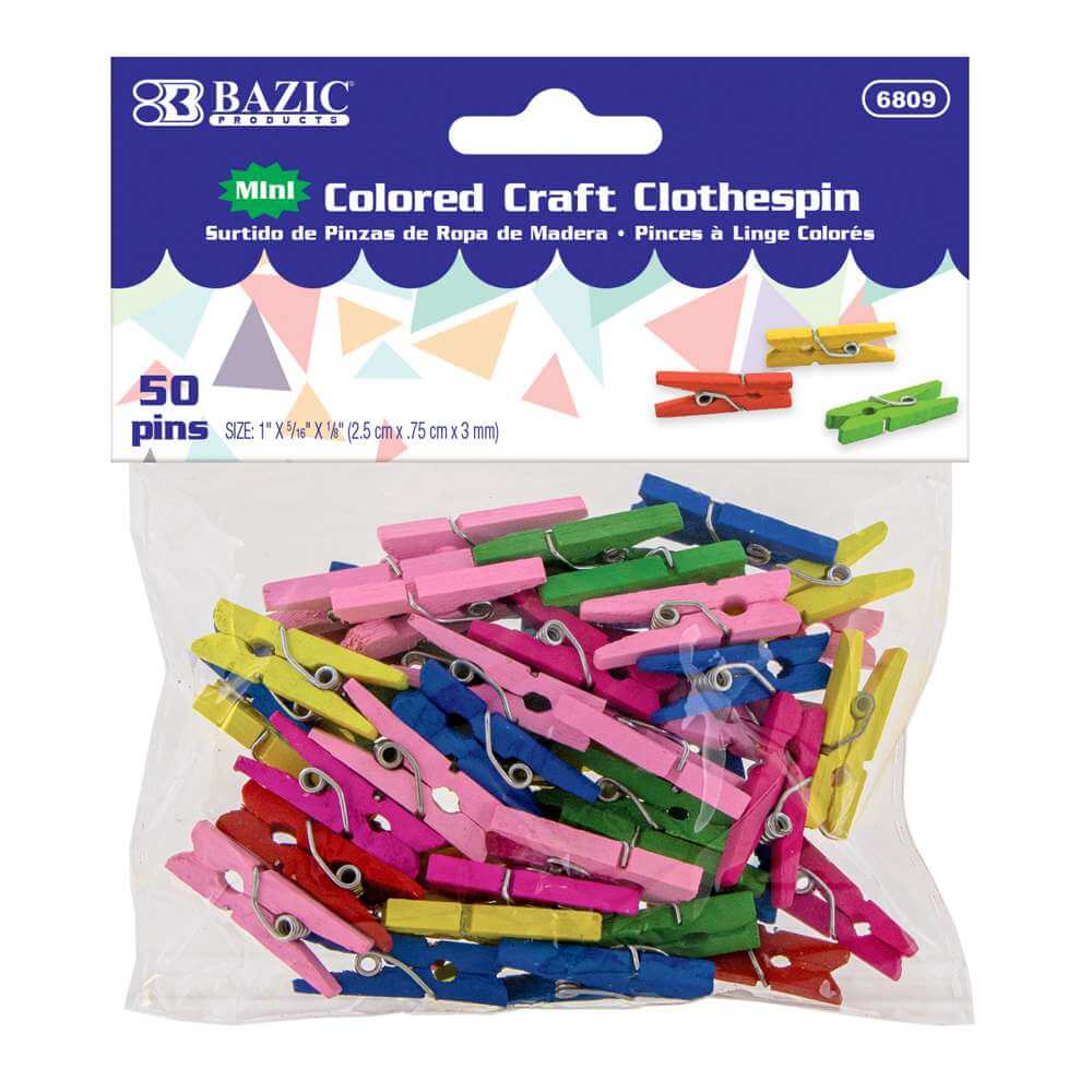 Craft Clothes Pins Colored