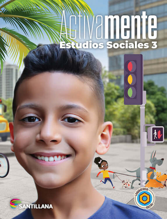 Libro de texto estudios sociales activamente 3 Santillana 