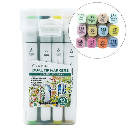 Marker Dual Tip Pastel Colors [pk-12]