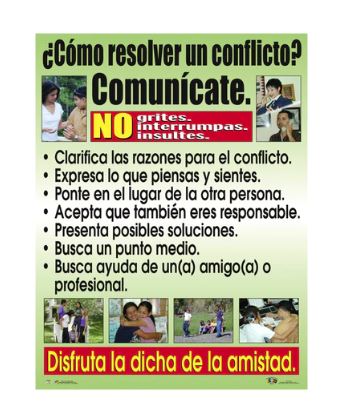 Poster ¿Cómo resolver un conflicto? Comunícate