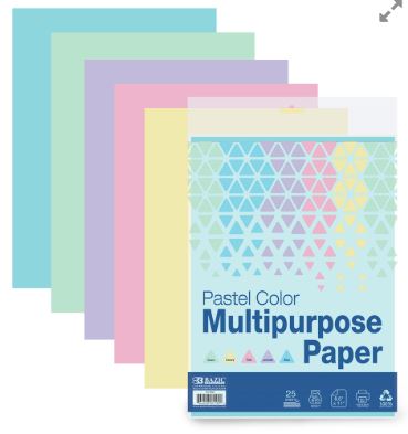 Paper Letter Size Pastel Colors [pk-25] – Humacao School Supply