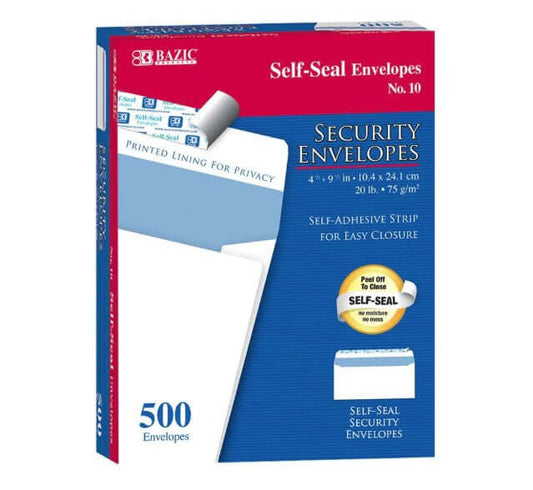 Envelopes Security Self-Seal #10 [bx-500]