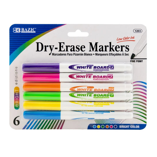 Dry Erase Markers Fine [pk-6]