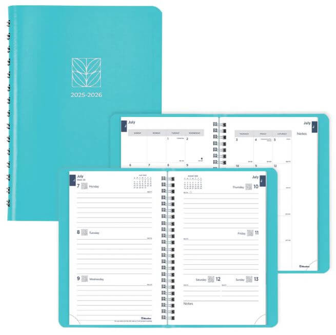 Academic Weekly Planner Turquoise, 2025-2026