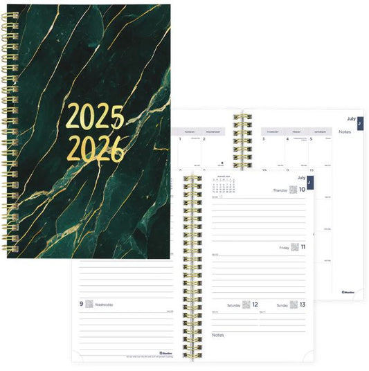 Academic Weekly Planner Marble Green, 2025-2026
