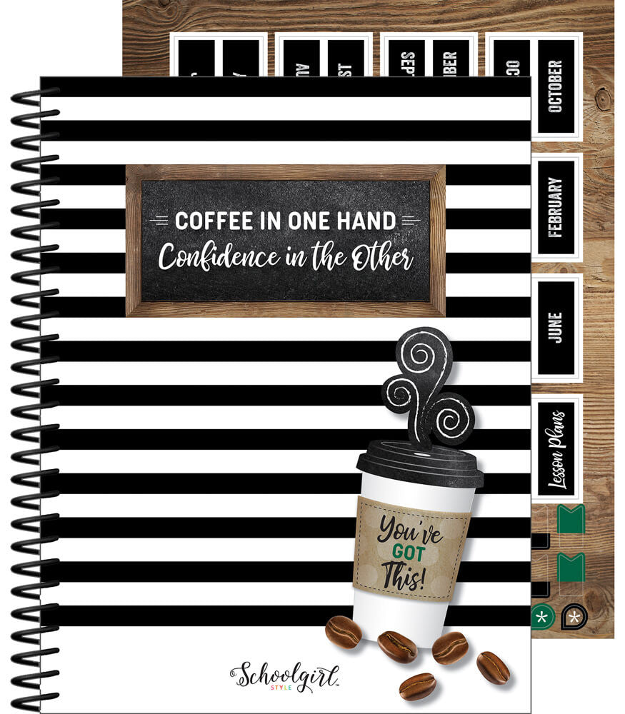 Industrial Cafe Teacher Planner Spiral Bound - Coffee
