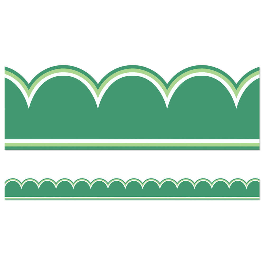 Border Clover Green Scalloped