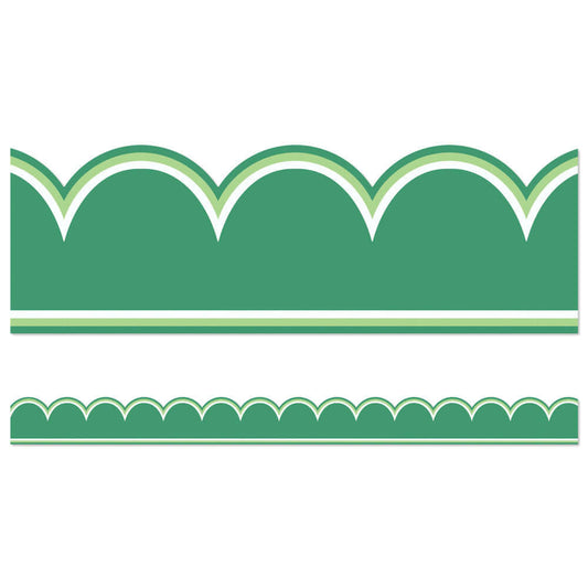 Border Clover Green Scalloped
