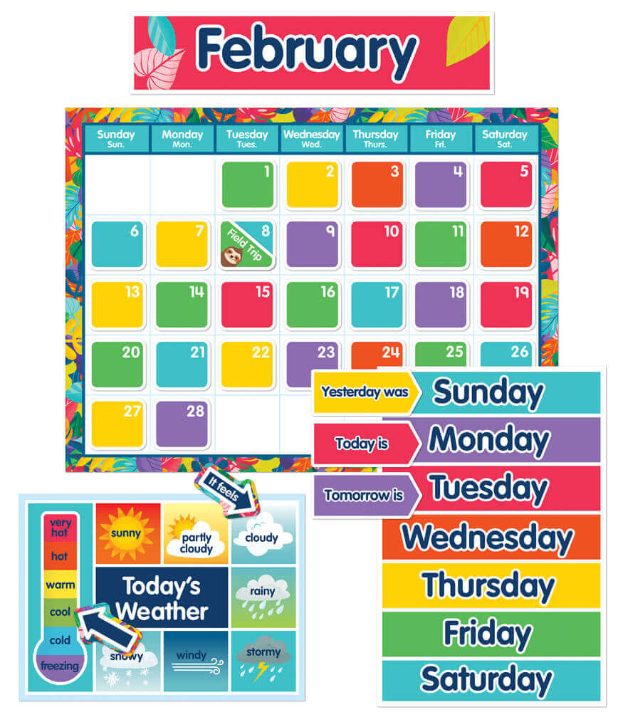 World Calendar Note One World Calendar Bulletin Board Set – Humacao School Supply