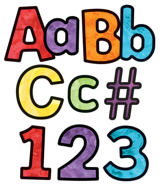 4in Watercolor Combo Pack Bulletin Board Letters