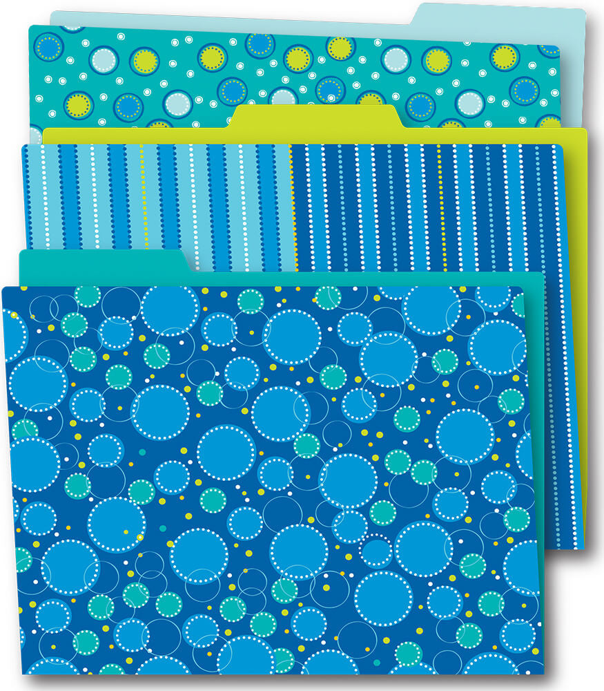 Bubbly Blues File Folders [PK-6]