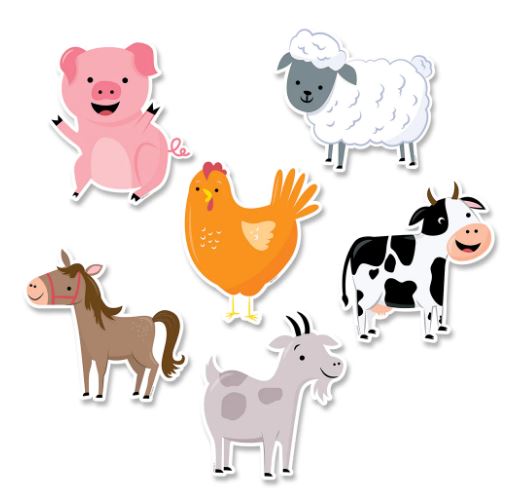 Farm Friends animal- 6 Inch Designer Cut-Outs