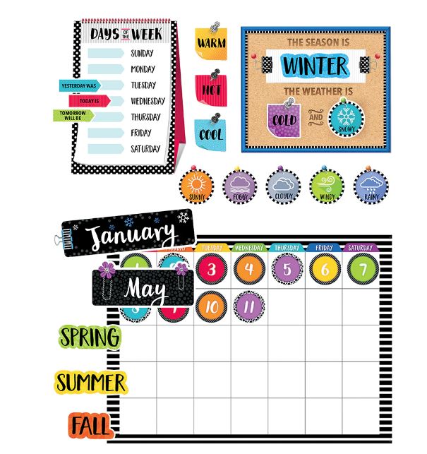 Bold & Bright Calendar Set Bulletin Board