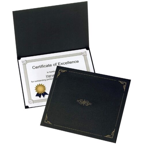 Certificate Holder Letter Size - Black [pk-5]