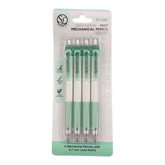 Mech. Pencils Mint 0.7mm [pk-4]