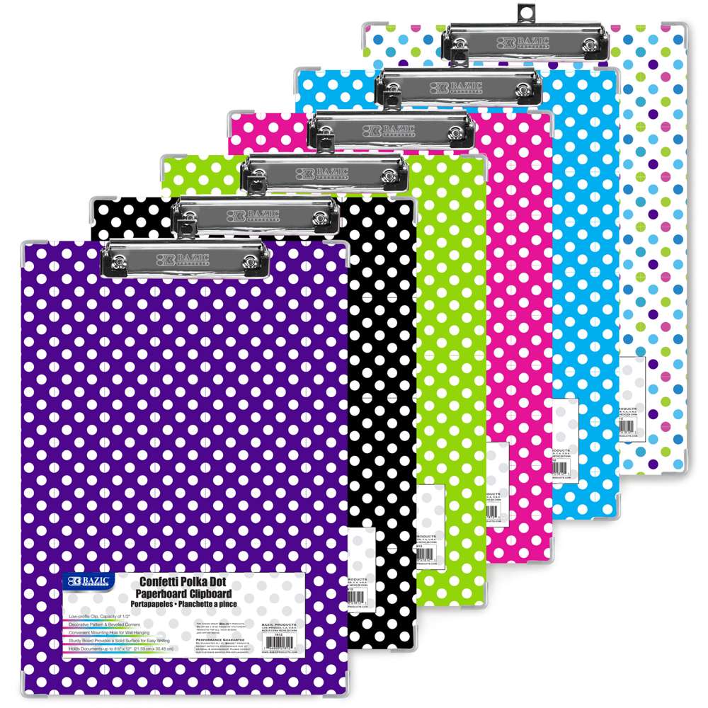 Clipboard Letter Size Confetti Polka