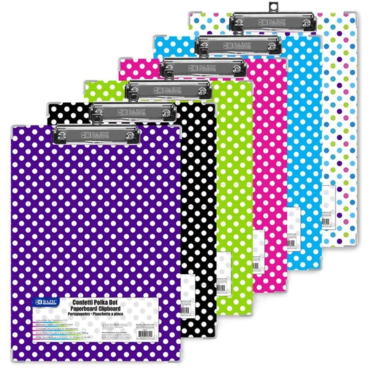 Clipboard Letter Size Confetti Polka