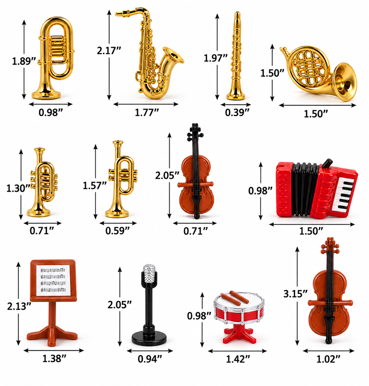 Miniature Music Instrument Set