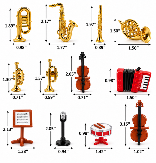 Miniature Music Instrument Set