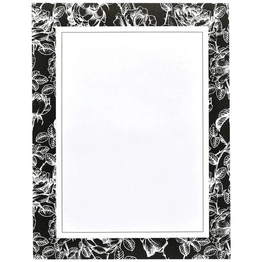 Paper LTR Flowers B/W [pk-40]