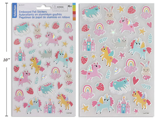 Embossed Foil Stickers Pony Unicorns