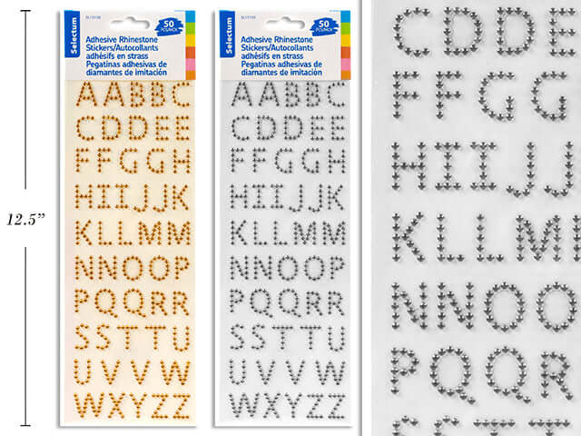 Stickers Rhinestones Alphabet [50pcs]