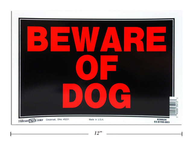 Sign Beware of Dog 8x12"